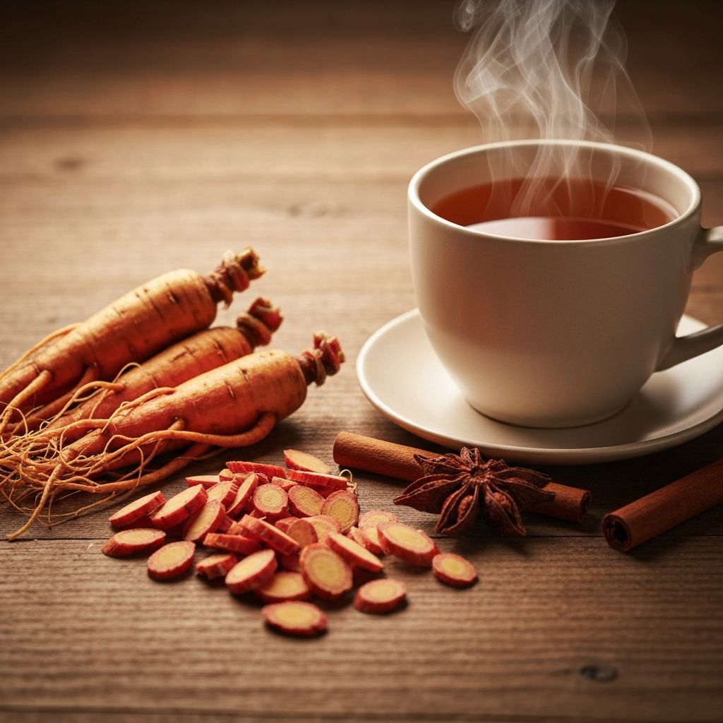 Fresh ginseng root and ginseng tea
